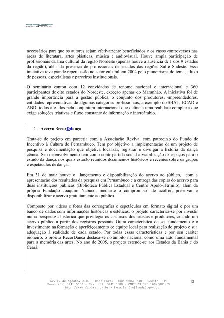 Relatório 2004 - Fundação Joaquim Nabuco
