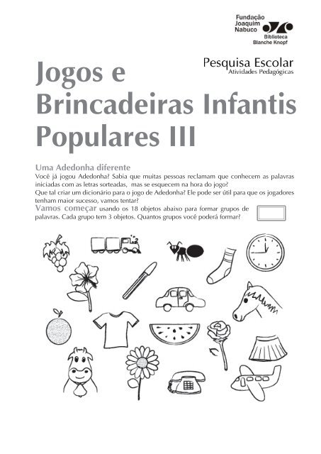 Jogos e brincadeiras Infantis populares