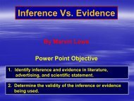 Inference Vs. Evidence