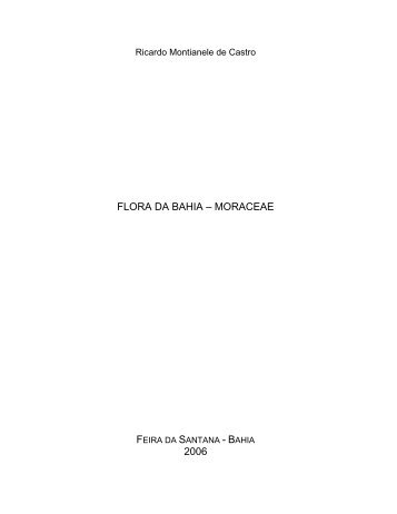 FLORA DA BAHIA â€“ MORACEAE 2006 - Uefs