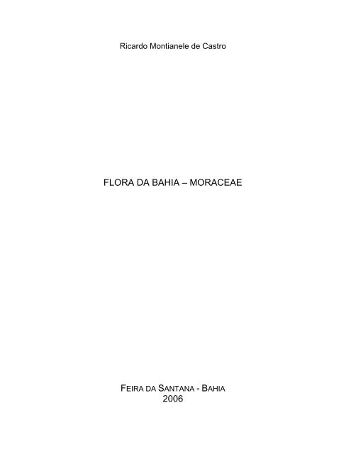 FLORA DA BAHIA â€“ MORACEAE 2006 - Uefs