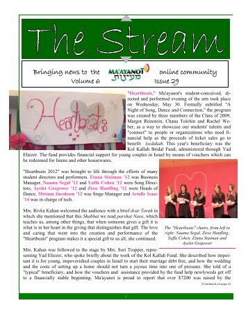 Issue 29.pub - Ma'ayanot Yeshiva High School for Girls