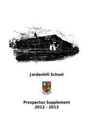 Jordanhill School Prospectus Supplement 2012 - 2013