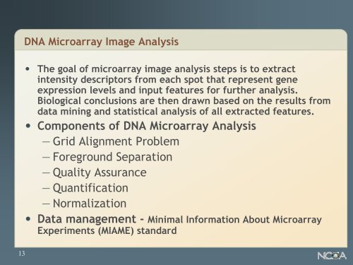 DNA Microarray Image Analysis - University of Illinois at Urbana ...