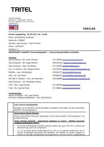 Verslag vooroverleg - Stad Zoutleeuw