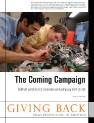 giving back: the coming campaign - OSU Alumni Association