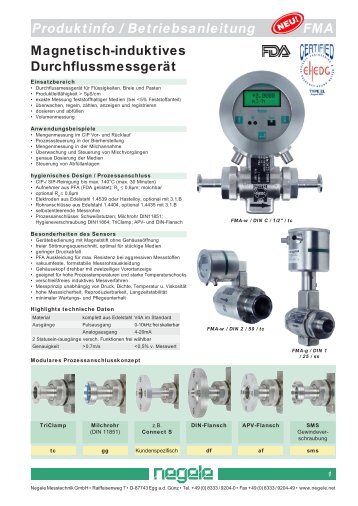 Produktinfo / Betriebsanleitung FMA Magnetisch ... - Hidroteka