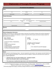Application for First-Semester Entry - the University of Georgia ...