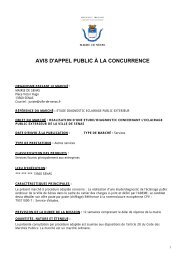 AVIS D'APPEL PUBLIC Ã LA CONCURRENCE - SÃ©nas