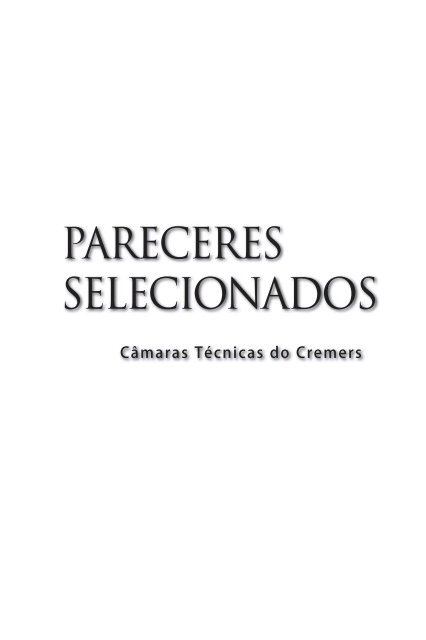 Pareceres Selecionados (CÃ¢maras TÃ©cnicas) - Cremers