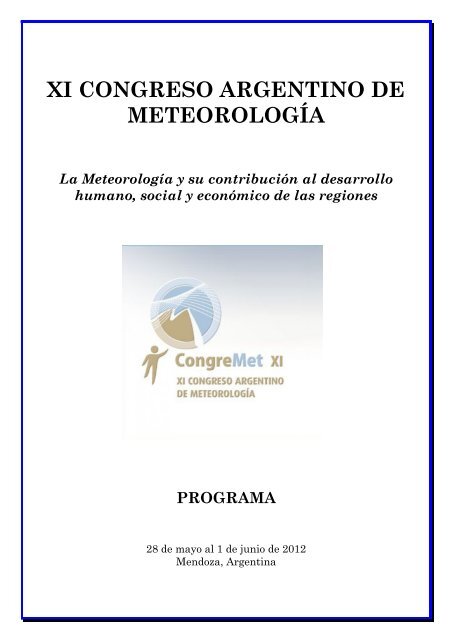 XI CONGRESO ARGENTINO DE METEOROLOGÃA - CongreMet XI ...