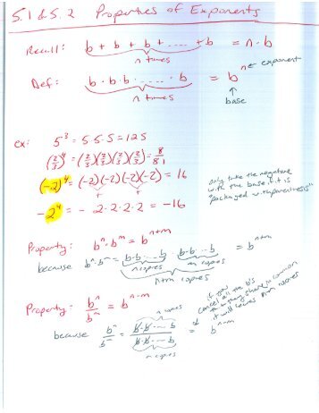 5.1 & 5.2 Properties of Exponents