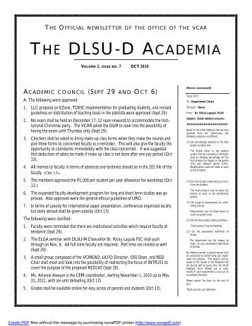 Issue No. 7 - DLSU-D