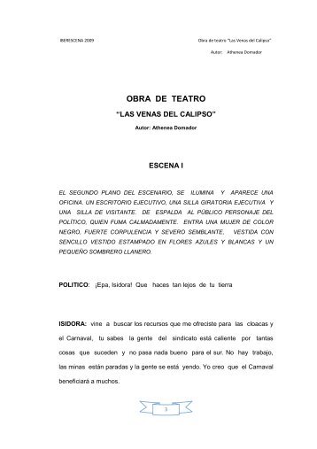 Obra de teatro Las Venas del Calipso - Iberescena