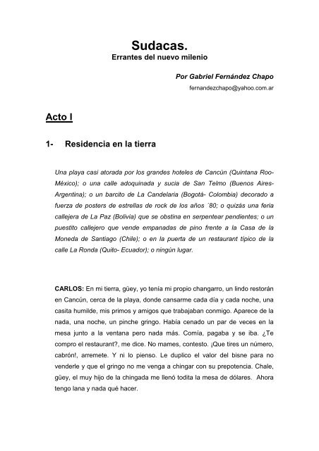 Sudacas-Gabriel FernÃ¡ndez Chapo - Iberescena