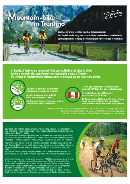 le 10 regole - Mountain-bike in Trentino