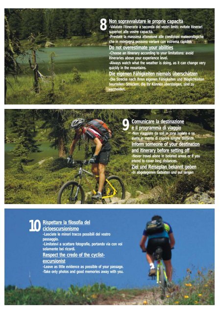 le 10 regole - Mountain-bike in Trentino