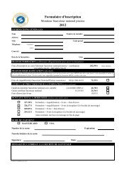 Formulaire d'inscription 2012 - Société de sauvetage