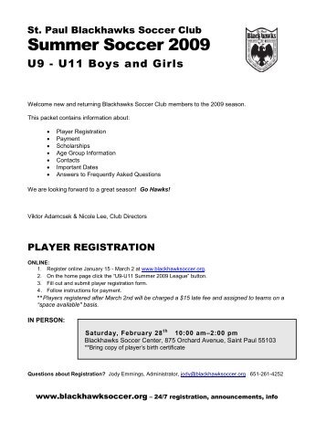 Summer Soccer 2009 - Blackhawks Soccer Club