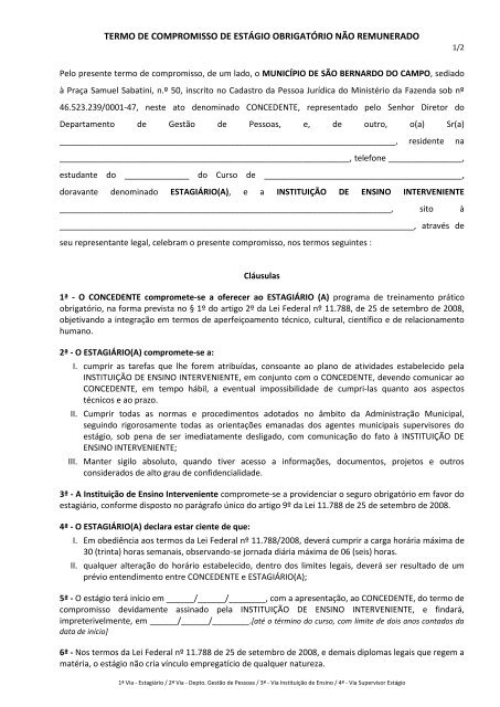 Cópia de Cópia de Termo de Compromisso - Obrigatório - 2021, PDF, Estágio