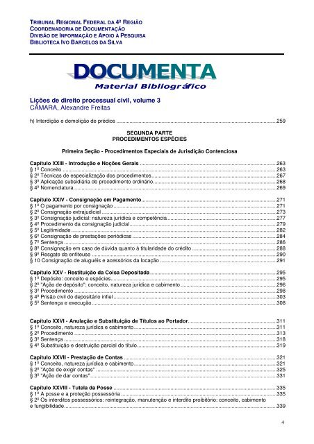 Material Bibliográfico Lições de direito processual civil, volume 3 ...