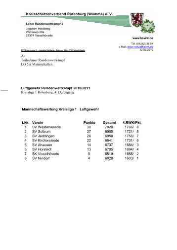 Rundenwettkampf LG Kreisliga 1 - KreisschÃ¼tzenverband ...