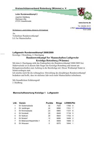 Rundenwettkampf 1. Kreisliga LG - KreisschÃ¼tzenverband ...