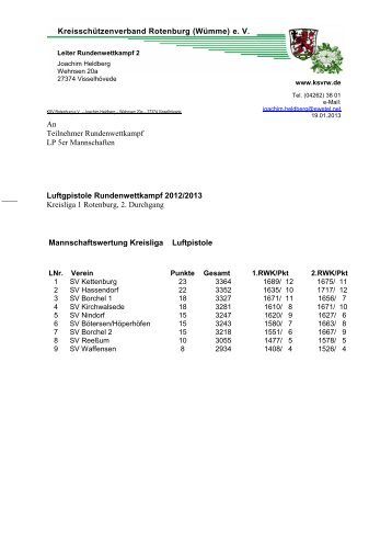 KreisschÃ¼tzenverband Rotenburg (WÃ¼mme) e. V. - SportschieÃen im ...