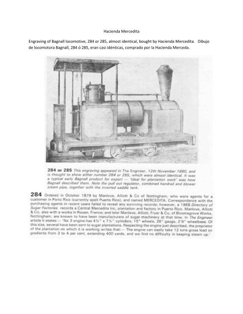 See/Ver Hacienda Mercedita - Railroads of Puerto Rico ...