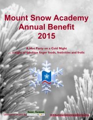 Mount Snow Academy Annual Benefit 2015