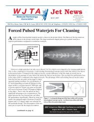 Forced Pulsed Waterjets For Cleaning - Waterjet Technology ...