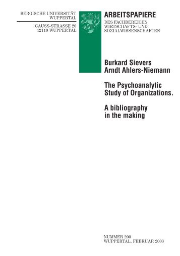 arbeitspapiere - Prof. Dr. Burkard Sievers - Bergische Universität ...