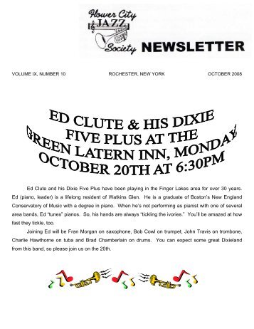 Ed Clute and his Dixie Five Plus have been playing in the Finger ...