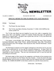 NOTES FROM THE BOARD - The Flower City Jazz Society