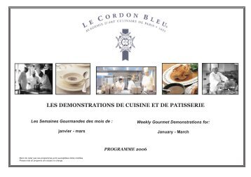 les demonstrations de cuisine et de patisserie - Le Cordon Bleu