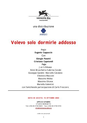 Volevo solo dormirle addosso - mimmomorabito.it