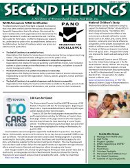 Second Helpings Newsletter - Westmoreland County Food Bank