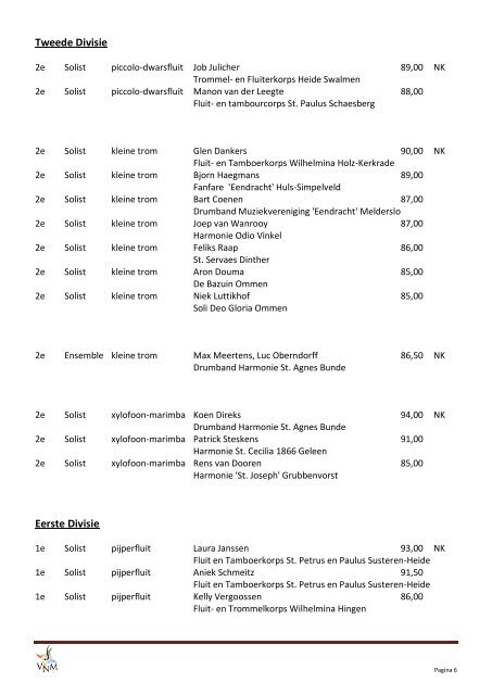 NK VNM Drumbandmuzikanten 2012 - VNM Nederland