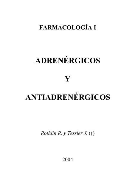 Apunte Farmacología del Sistema Adrenérgico - FarmacoMedia