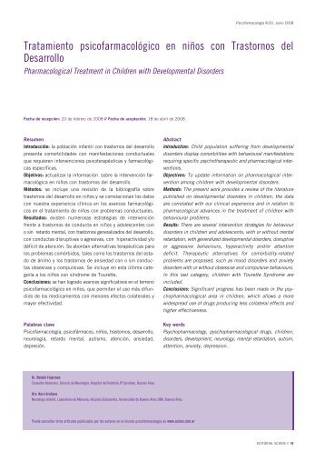 Tratamiento psicofarmacológico en niños con ... - FarmacoMedia