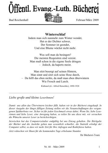 Ausgabe 44 - MÃ¤rz - Evang. Ãffentl. BÃ¼cherei Bad Reichenhall