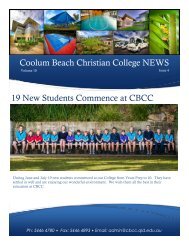 Coolum Beach Christian College NEWS 19 New Students ...