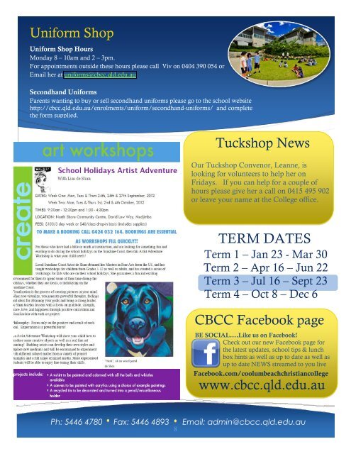 Coolum Beach Christian College NEWS 19 New Students ...