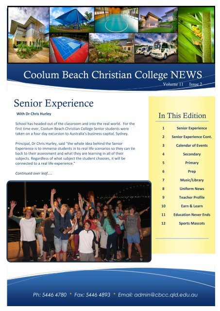 Newsletter March 2013 - Coolum Beach Christian College