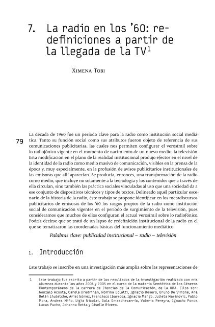 La radio en los '60: redefiniciones a partir de la llegada de la TV