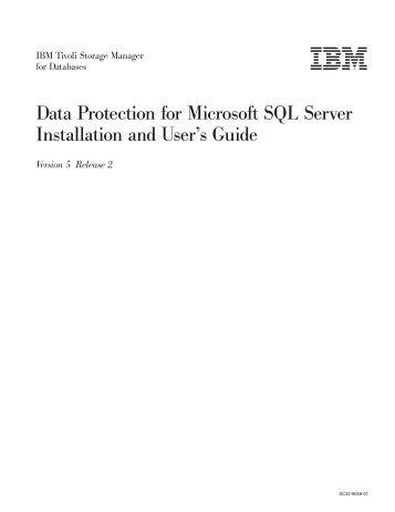 IBM Tivoli Storage Manager for Databases: Data Protection for ...