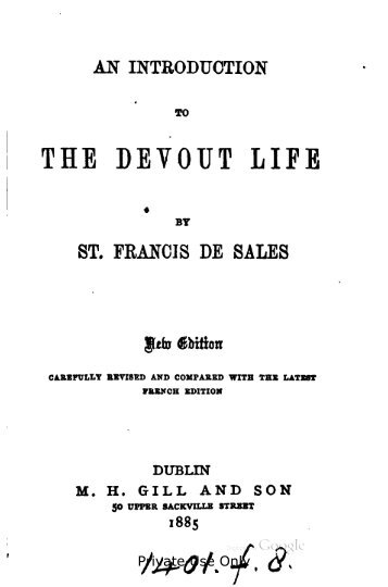 An introduction to the devout life - the Catholic Kingdom!