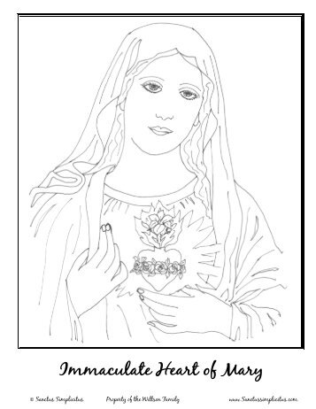 Immaculate Heart of Mary Coloring Pages - Sanctus Simplicitus