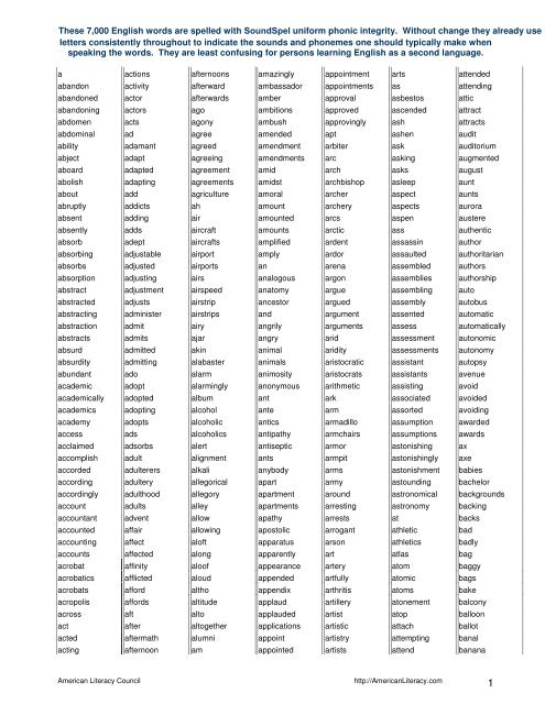 ESL Compressed Phonic Alphabet - American Literacy Council