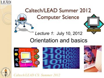 Lecture 1 - Caltech